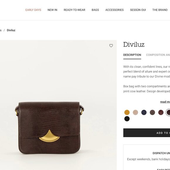 Like new Sessun Paris chocolate brown crossbody bag 'Diviluz' - Picture 3 of 12